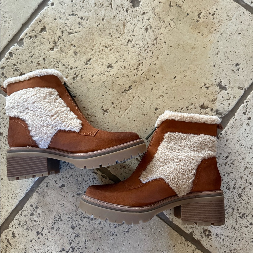 Naturalizer Jett Suede and Faux Fur Ankle Boots